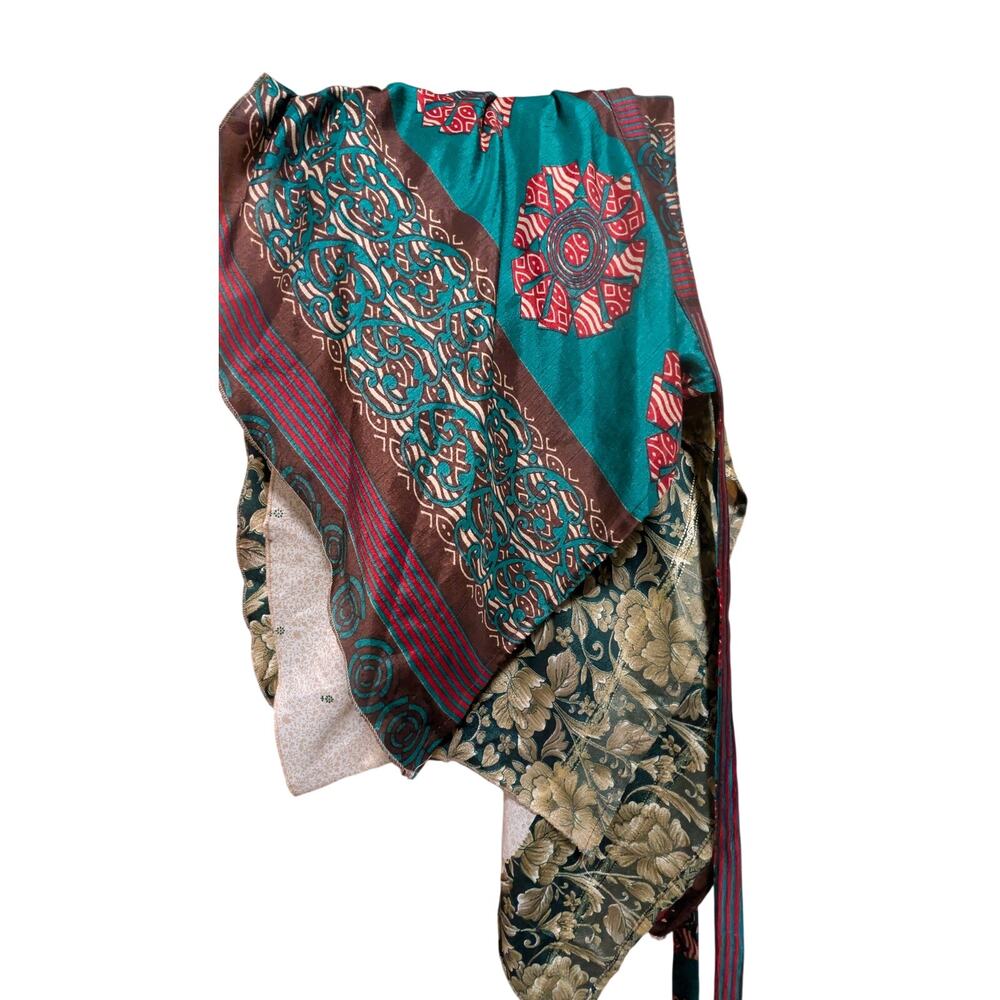 Copied - Handmade Reversible Sari Silk Layered Tie Skirt